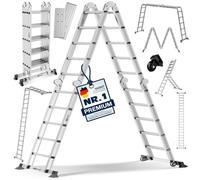 MASKO® Scala multiuso in alluminio, 4 x 5 gradini, 580 cm