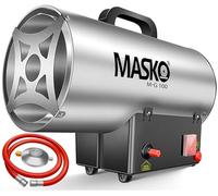 Masko® Termoventilatore a Gas Riscaldatore a Gas Cannone riscaldante Stufa a Gas Riscaldatore per edifici Riscaldatore a Gas Stufa generatore d'Aria Calda con Tubo del Gas, d'Argento 10 KW