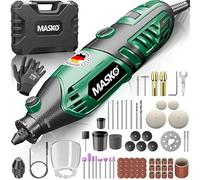 MASKO® Utensile rotante multifunzione 200 W, velocità variabile 10.000 - 40.000 giri/min, con albero flessibile, mandrino a sgancio rapido, valigetta per il trasporto, set di accessori per foratura