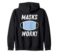 Masks Work Wear a Face Mask & Social Distance & Hygiene Felpa con Cappuccio