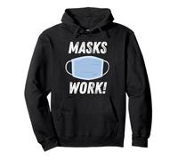 Masks Work Wear a Face Mask & Social Distance & Hygiene Felpa con Cappuccio