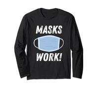 Masks Work Wear a Face Mask & Social Distance & Hygiene Maglia a Manica