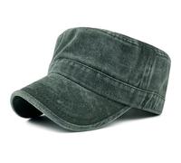 Masktide Oversize XXL Mens Cotone Lavato Militare Cadetto Army Caps Basic Everyday Donna Classico Stile Vintage Flat Top Cappelli, Oliva, XL/XXL