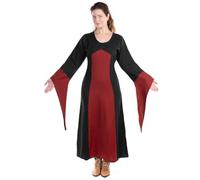 Maskworld Abito gotico da vampiro da donna, abito medievale con maniche a tromba, per LARP, horror, carnevale e Halloween, 100% viscosa