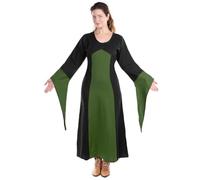 Maskworld Abito gotico da vampiro da donna, abito medievale con maniche a tromba, per LARP, horror, carnevale e Halloween, 100% viscosa