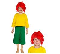 Maskworld Costume Pumuckl con parrucca per bambini, licenza originale, 3 pezzi, Carnevale (110-116)
