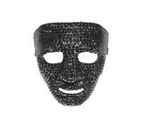 Maskworld Maschera fantasma nera glitterata - accessorio scintillante per costumi diversi per carnevale, feste a tema o Halloween