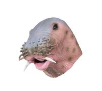 Maskworld Maschera tricheco in lattice - maschera animale realistica come travestimento per Halloween, carnevale e feste a tema