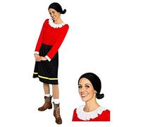 Maskworld Olivia Olio - La fidanzata di Popeye - Costume con parrucca per adulti - due pezzi - Carnevale (XXL)