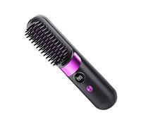 Maslasee - Piastra per capelli senza fili, ricaricabile, spazzola calda e asciugacapelli, con impostazioni di calore regolabili, display a LED, portatile, per viaggi e uso quotidiano, piastra per