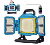 MASMEJOR Faro LED Ricaricabile 30000LM, 25000mAh, 3 Pannelli Solari