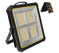MASMEJOR Faro LED Ricaricabile, Faretto LED Ricaricabile 160W/ Pannello Solare/ 4 Modalità di Illuminazione/Batteria Esterna da 15000mAh/ Luce Regolabile, Ideale per Campeggio, Lavoro, Pesca