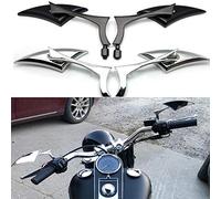 Maso 1 paio di specchietti retrovisori triangolari per moto da manubrio cromato argento 8 mm / 10 mm