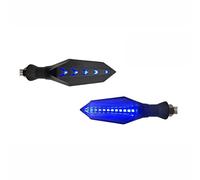 Maso, 2 indicatori di direzione a LED per moto, gialla e blu, bicolore, 12 V, universale, per moto, scooter, Yamaha, Suzuki, fuoristrada, ecc.