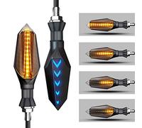 MASO 2 indicatori LED per moto, lampeggianti, impermeabili, universali, per Honda, Yamaha, BMW, Suzuki, ecc. (giallo + blu)