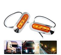 Maso, 2 luci laterali a LED a 4 LED, 12 V, 24 V, indicatori di arresto anteriore per auto, camion, camper, autobus, colore: ambra