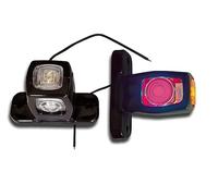 MASO, 2 luci laterali posteriori a 4 LED, colore rosso ambra e bianco, per veicoli a 12 V, per auto, camion, rimorchi, roulotte