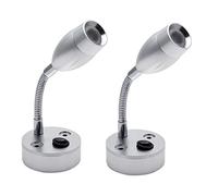 MASO 2x 12 V LED Interruttore per Luce di Lettura Spot per Camper, Van, Roulotte, Barca, Camper - Luce Bianca - Confezione da 2
