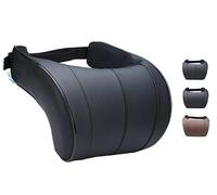 MASO, cuscino di supporto per il collo dell’auto, cuscino poggiatesta in morbida pelle PU + memory foam per auto per guidare il collo e alleviare il dolore al collo Nero, 4