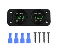 MASO Display digitale a doppio voltmetro a LED da 12 V-24V, doppia batteria per moto dell'auto, pannello superficiale voltmetro con display a LED