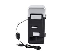 MASO Mini frigorifero portatile con mini USB a LED, 5 V 10 W, mini frigorifero con luce a LED a risparmio energetico, per camera da letto e auto, nero