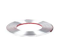 MASO - Modanatura cromata per auto, finitura decorativa, striscia autoadesiva, 6 mm x 15 m, colore: Argento
