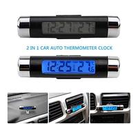 Maso, orologio digitale universale per cruscotto dell’auto, con retroilluminazione e schermo LCD, con indicatore della temperatura del veicolo regolabile, supporta modalità di trasformazione 12h/24h