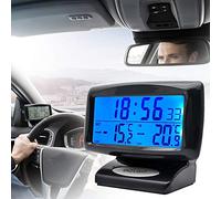 Maso, orologio digitale universale per cruscotto dell’auto, con retroilluminazione e schermo LCD, con indicatore della temperatura del veicolo regolabile, supporta modalità di trasformazione 12h/24h