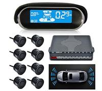 MASO Sensore di parcheggio auto Dual-core anteriore e posteriore Sistema radar retromarcia Kit display LCD N8P4L Quattro Voci commutabile con 8 sensori neri