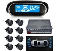 MASO Sistema di retromarcia per auto, kit sensore di retromarcia anteriore e posteriore, con display LCD + sensori di parcheggio