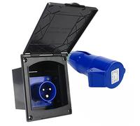 MASO Spina e presa per camper da 220 V 16 A con terminale in rame puro, Accessori Presa con copertura protettiva Compatibile con CARAVAN, impermeabile IP44 Compatibile con camper camper rimorchio