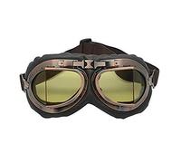 MASO Steampunk Vintage Casco Occhiali Anti-UV Antivento Occhiali Sportivi Gialli per Motocross, Sci e Altri Sport All'aperto