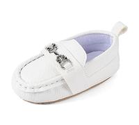 MASOCIO Mocassini Neonato Scarpe Primi Passi Bimbo Bambino Mocassino Battesimo Scarpine 12 18 Eleganti Taglia 19.5 12-15 Mesi Bianco