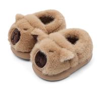 MASOCIO Pantofole Bambino Invernali Peluche Ciabatte Bimbo Neonato Casa Inverno Pelose Ciabattine Divertenti Babbucce Antiscivolo Animale Capybaras Marrone 4 (Taglia Produttore: CN 26/27) EU 25/26