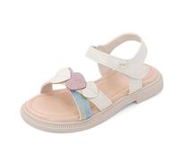 MASOCIO Sandali Bambina Punta Aperta Sandalo Bimba Estivi Sandaletti Sandalini Scarpe Estive per Bambina Ragazza Taglia 32 EU Bianco
