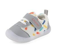 MASOCIO Scarpe Bimbo Neonato Scarpine Primi Passi Bimba Maschio Scarpette Neonata Bambino 12-18 Mesi Grigio Taglia 19 (Taglia Produttore: CN 15)