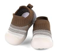 MASOCIO Scarpe Calze Antiscivolo Neonato Bambino Pantofole Calzini Calzino Primi Passi Bimbo Babbucce Scarpine 1 Anno Taglia 20 21 Suola Gomma Scarpette 12-18 Mesi Marrone
