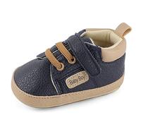 MASOCIO Scarpe Neonato Scarpine Primi Passi Bimbo Maschio 0 Scarpette Bambino Taglia 18 Blu Navy 3-6 Mesi