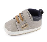 MASOCIO Scarpe Neonato Scarpine Primi Passi Bimbo Maschio Scarpette Bambino Taglia 20 Grigio 12-18 Mesi