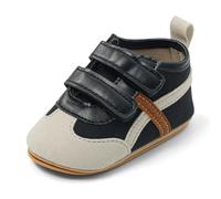 MASOCIO Scarpe Primi Passi Bimbo Neonato Scarpine Bambino Maschio Baby Boy Shoes 1 Anno Taglia 19 Scarpette Antiscivolo 6-12 Mesi Nero