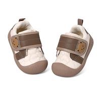 MASOCIO Scarpe Primi Passi Bimbo Neonato Scarpine Bambino Maschio Baby Shoes Boy 1 Anno Scarpette 6-12 Mesi Antiscivolo Taglia 18 Marrone