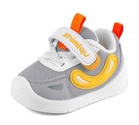 MASOCIO Scarpe Primi Passi Bimbo Neonato Scarpine Bambino Maschio Scarpette 12-18 Mesi Taglia 20 Grigio (Taglia Produttore 17)
