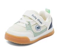 MASOCIO Scarpe Primi Passi Bimbo Scarpine Neonato Bambino Maschio Baby Boy Shoes Scarpette Antiscivolo Taglia 24 Bianco Verde