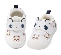 MASOCIO Scarpe Primi Passi Neonato Bimbo Scarpine Bambino Maschio Baby Boy Shoes 1 Anno Scarpette 12-18 Mesi Antiscivolo Bianco Nero (Taglia Produttore: CN 17) EU 20