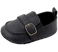 MASOCIO Scarpine Neonato Mocassini Scarpe Prima Infanzia Scarpette Bimbo con Suole Morbide Nero 12-18 Mesi