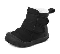 MASOCIO Stivaletti Neonato Neonata Invernali Stivali Neve Bimbo Scarponcini Pelliccia Bimba Tronchetto Stivaletto Bambino Invernale Scarpe Primi Passi con Pelo Scarpine 12-18 Mesi Taglia 20 Nero
