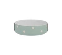 Mason Cash Ciotola per animali domestici in grès porcellanato, 13 cm, verde salvia a pois