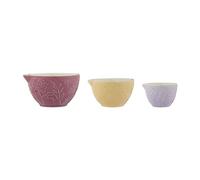 Mason Cash in The Meadow - Set di 3 tazze dosatrici in gres porcellanato con motivo floreale in rilievo (1 tazza, ½ tazza, ¼ tazza) da forno pastello | Lavabile in lavastoviglie, microonde e