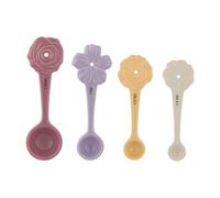 Mason Cash in The Meadow - Set di 4 cucchiai dosatori in gres porcellanato goffrato con motivo floreale (1 cucchiaio, 1 cucchiaio, ½ cucchiaio, ¼ cucchiaio), manici ergonomici resistenti alle