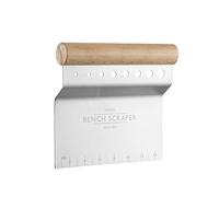 Mason Cash Innovativo Raschietto da banco in Acciaio Inox da Cucina, con Righello e Manico in Legno, Inossidabile, Argento, 15 x 15 x 2.5 cm